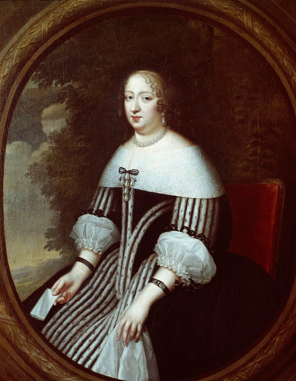 Retrato de Ana da Áustria (1601-1666) regente em vestido de viúva Pintura de Charles Beaubrun (1604-1692) e Henri Beaubrun (1603-1677) Sol do século XVII. 1,8x1 m Versailles, musee du chateau de Henri Beaubrun