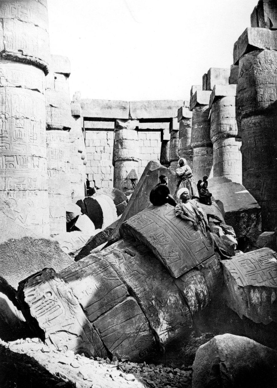 Interior do templo, Karnak, Nubia, Egito, 1887 de Georges Henri Bechard