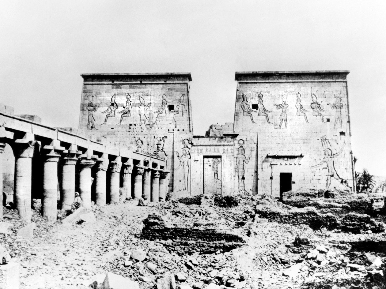 Templo de Ísis, Philae, Nubia, Egito, 1887 de Georges Henri Bechard