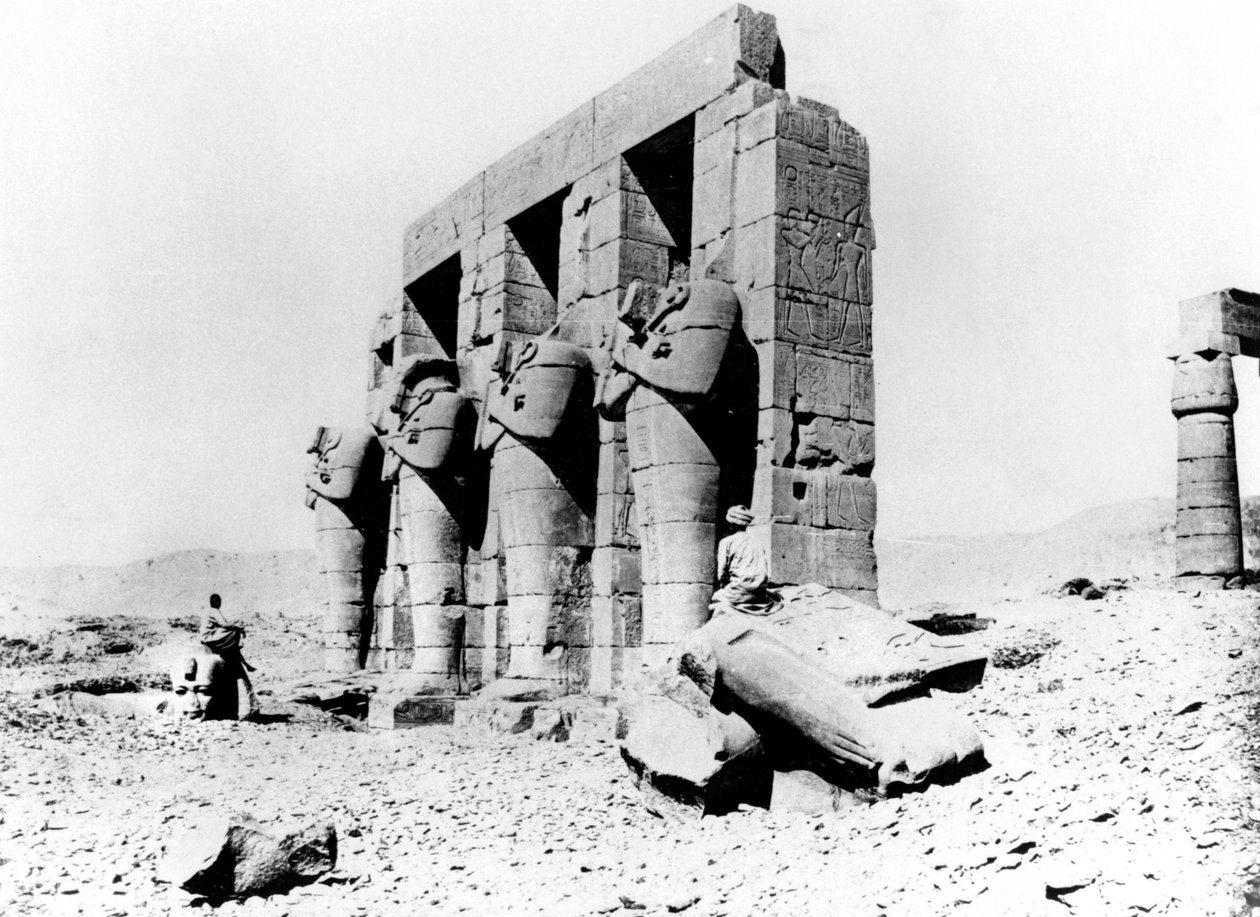 Ruínas do templo, Nubia, Egito, 1887 de Georges Henri Bechard