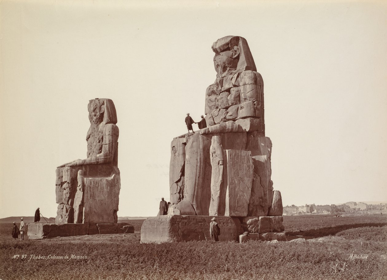 Tebas, Os Colossos de Memnon, década de 1870. de Georges Henri Bechard