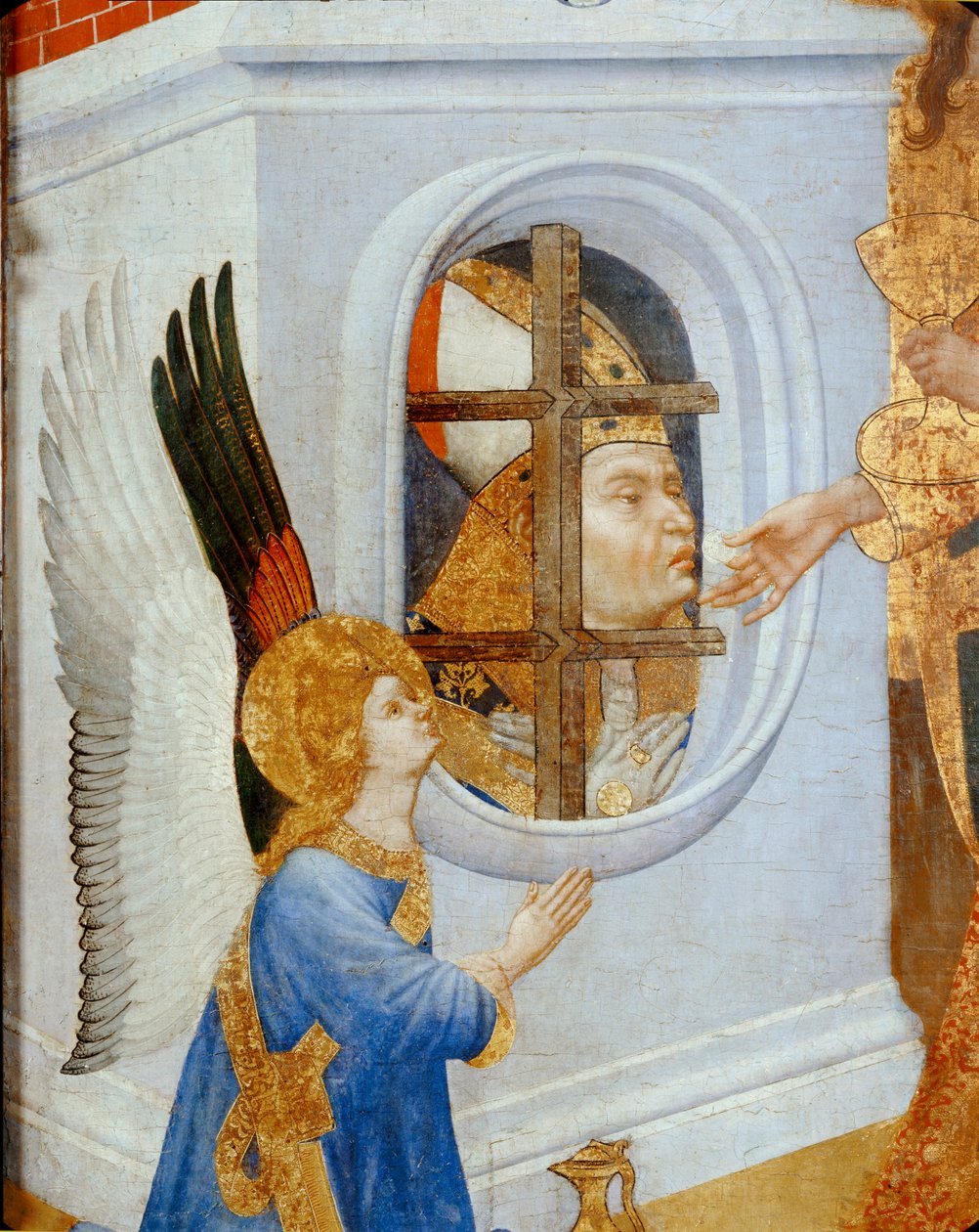 Altar de São Denis: Comunhão e martírio ... de Henri Bellechose