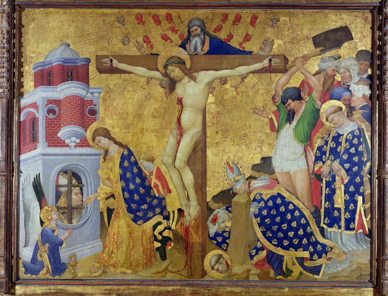 O Retábulo de St. Denis, concluído em 1416 para a Igreja do Chartreuse de Champnol (óleo sobre tela no painel) de Henri Bellechose