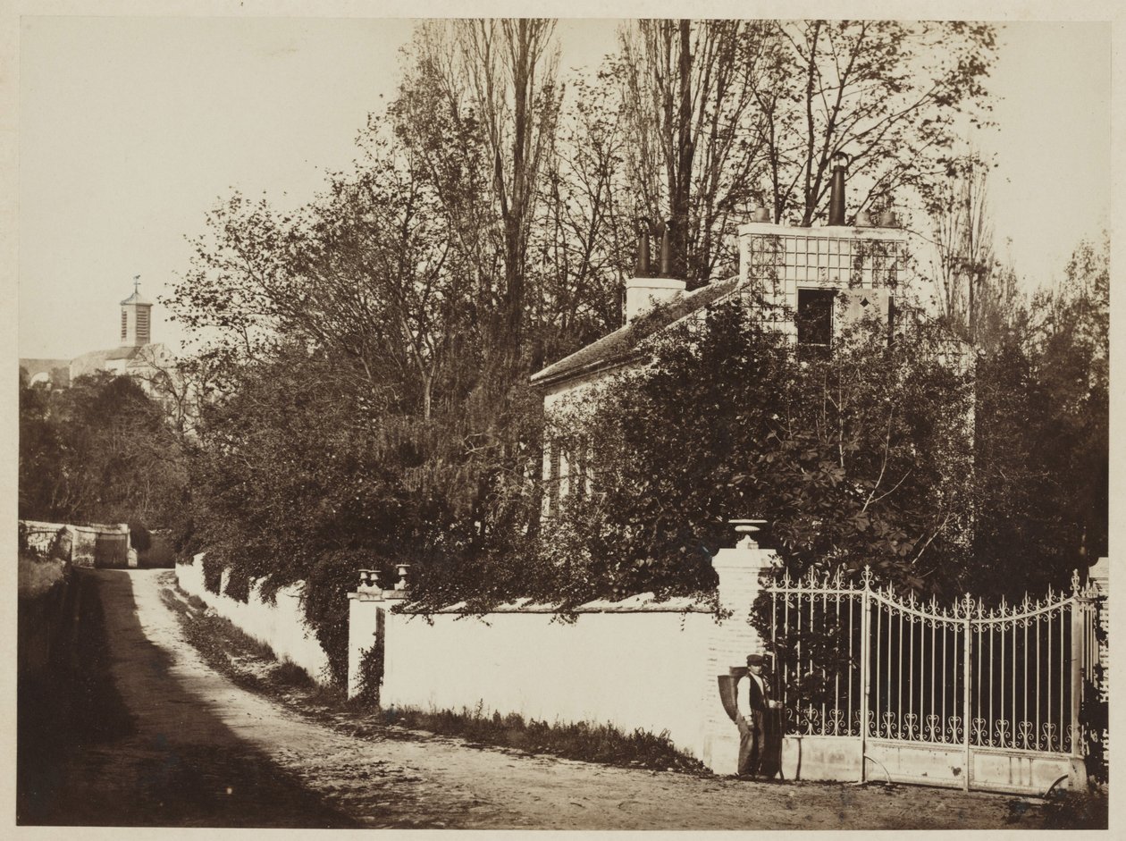 Rua em Louveciennes, c.1869 (impressão albuminada a partir de negativo de vidro) de Henri Bevan