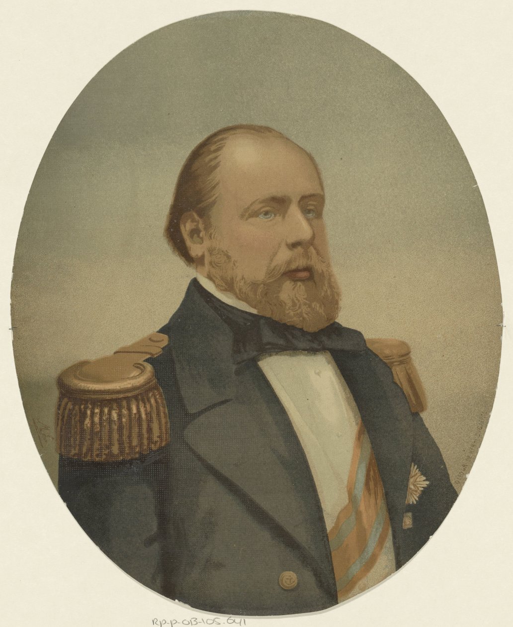 Retrato de Willem III, rei dos Países Baixos de Henri Bogaerts