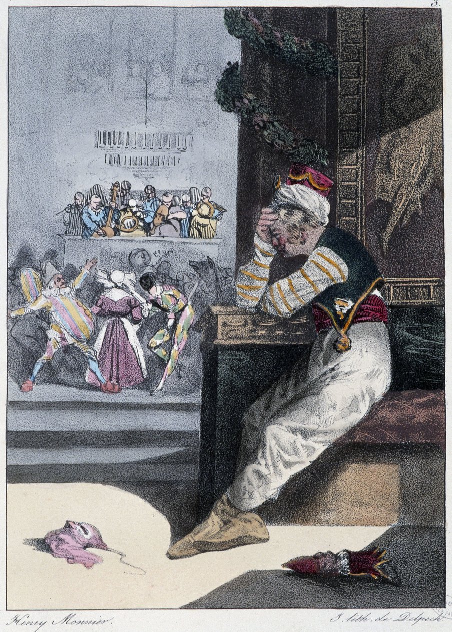 Le Carnival: "Todos levam o seu prazer onde ele o encontra" - em "Les pastemps" de Henri Monnier, ed. Delpech, Paris de Henri Bonaventure Monnier