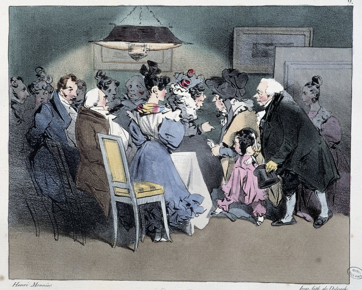 Visitas - in "Esquisses parisiennes" de Henri Monnier, ed. Delpech, Paris de Henri Bonaventure Monnier