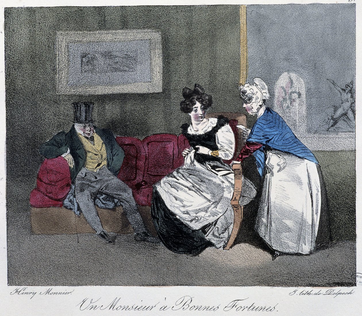 Un Monsieur à bonne fortunes - in "Esquisses parisiennes" de Henri Monnier, ed. Delpech, Paris de Henri Bonaventure Monnier