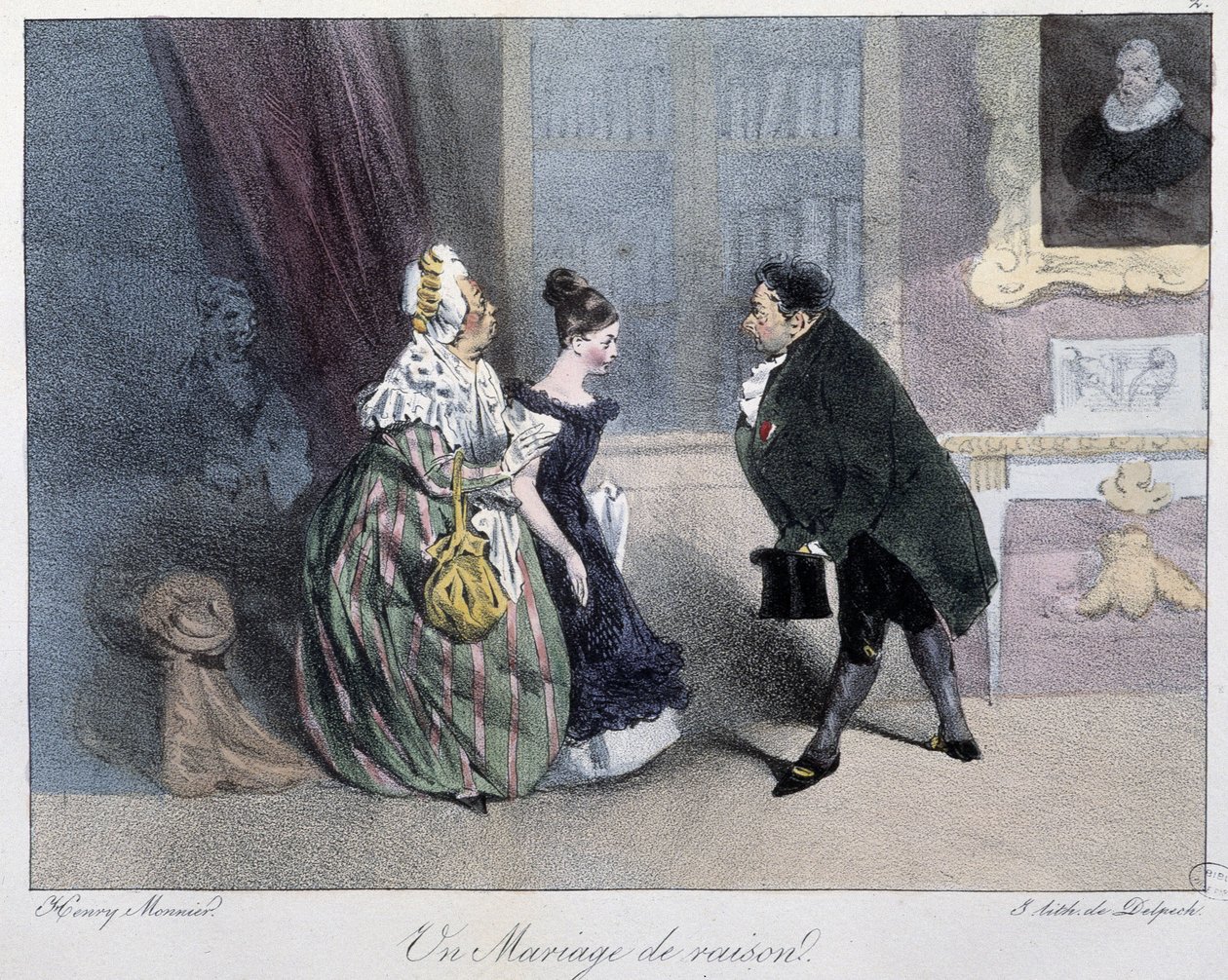 Un mariage de reason - in "Esquisses parisiennes" de Henri Monnier, ed. Delpech, Paris de Henri Bonaventure Monnier