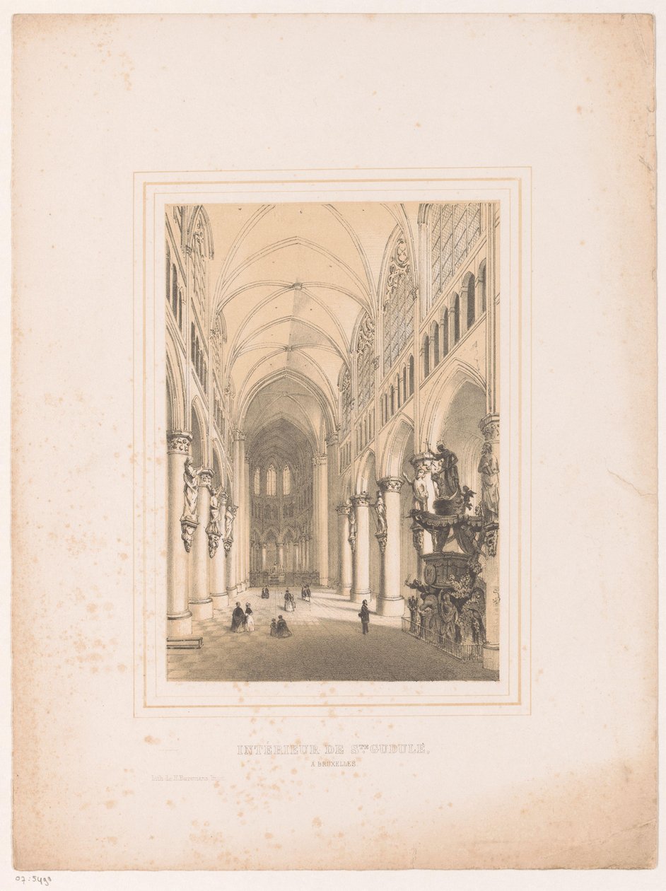 Interior da Catedral de São Miguel e São Gudule, Bruxelas
Intérieur de Ste. Gudule, a Bruxelles (título sobre o objecto) de Henri Borremans (attributed to)