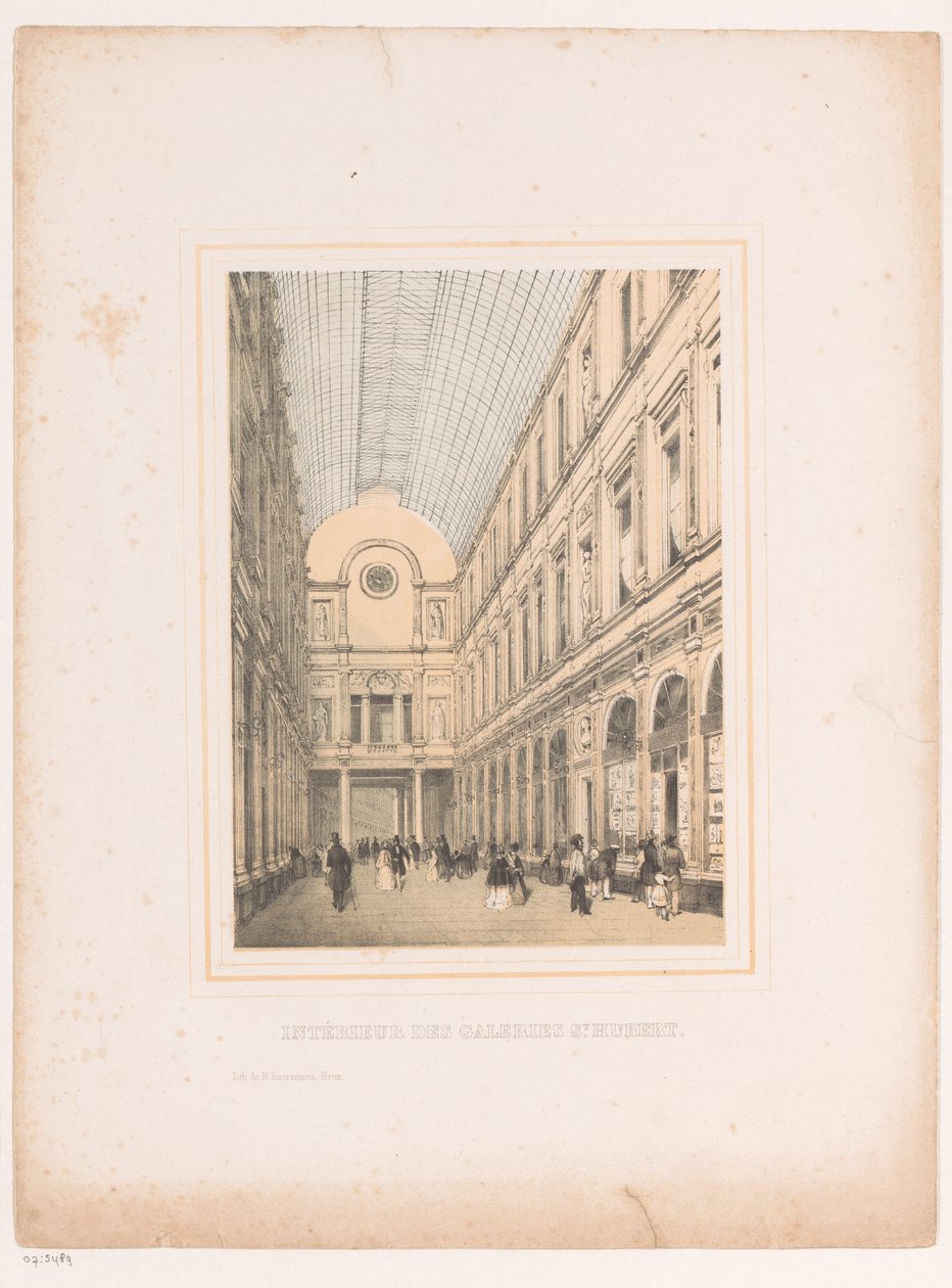 Interior das galerias reais de St Hubert em Bruxelas
Intérieur des galeries St. Hubert (título sobre o objecto) de Henri Borremans (attributed to)