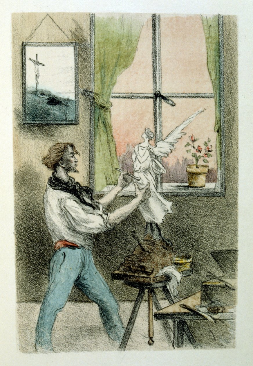 Ilustração de Henri Boutet, para "O Manchon de Francine", de Louis-Henri Murger, também conhecido como Henri Murger; (1822-1861), romancista e poeta francês. de Henri Boutet