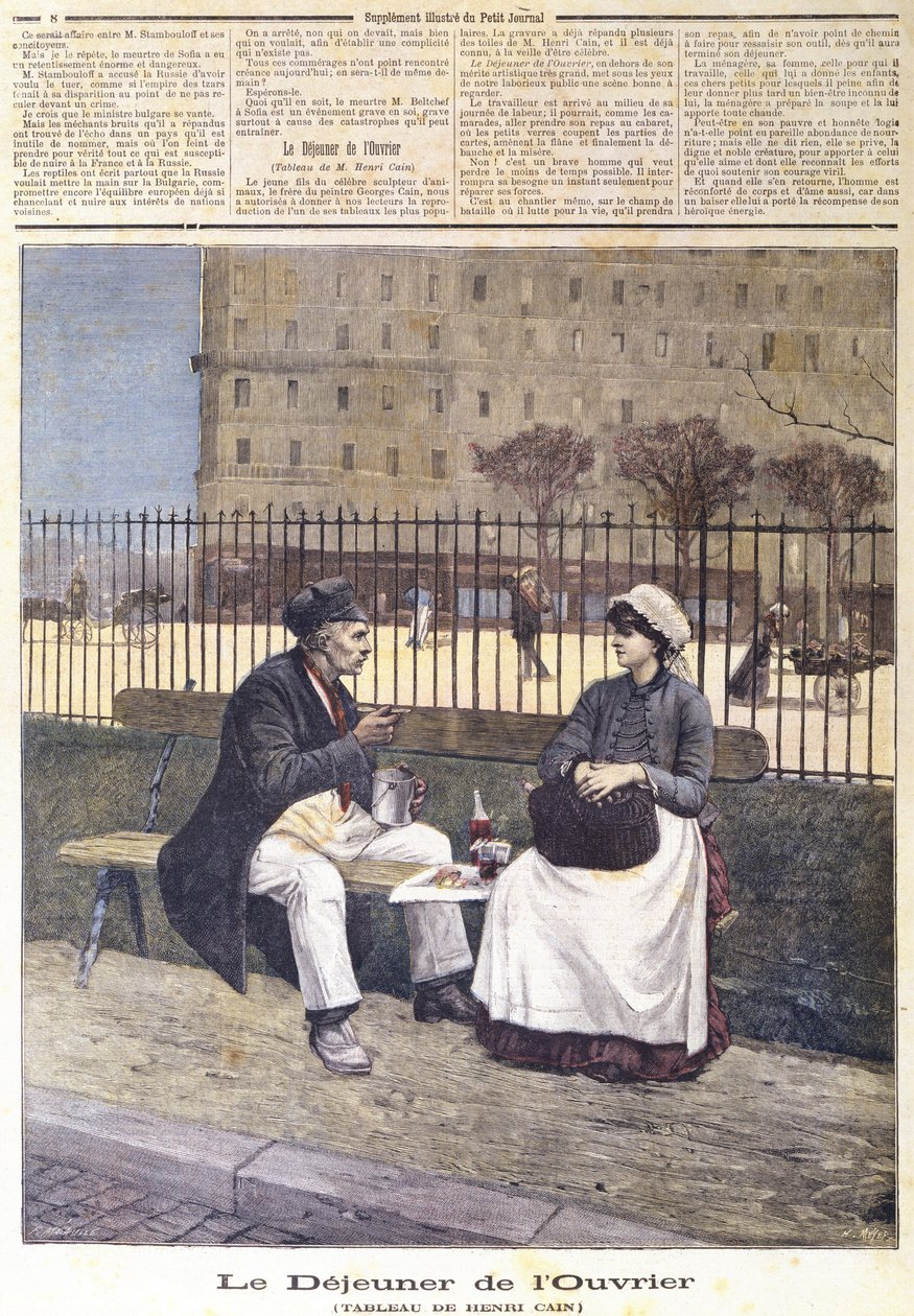 The Workers Lunch, do Le Petit Journal, 1891 de Henri Cain
