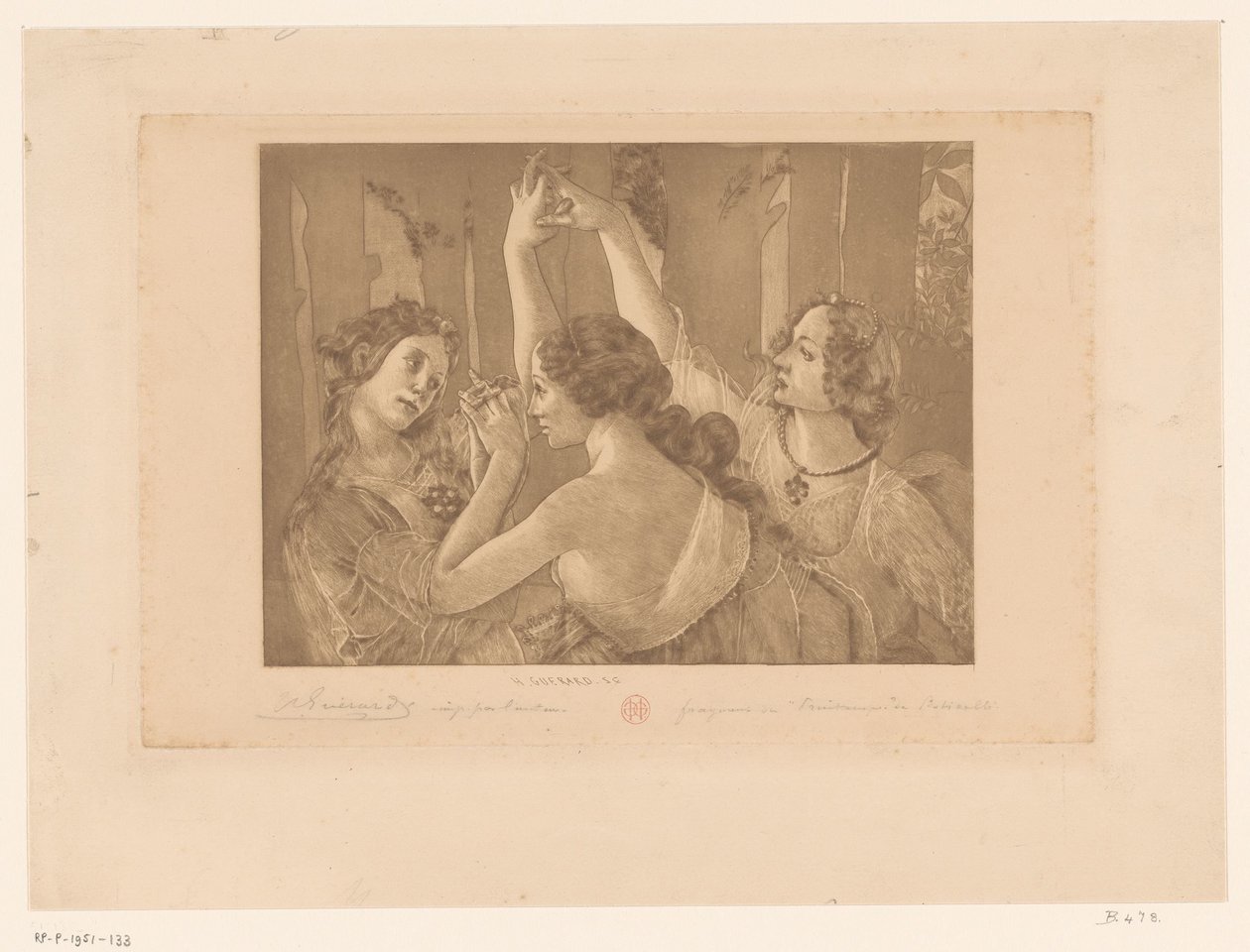 As três graças da Primavera de Henri Charles Guérard (signed by artist)