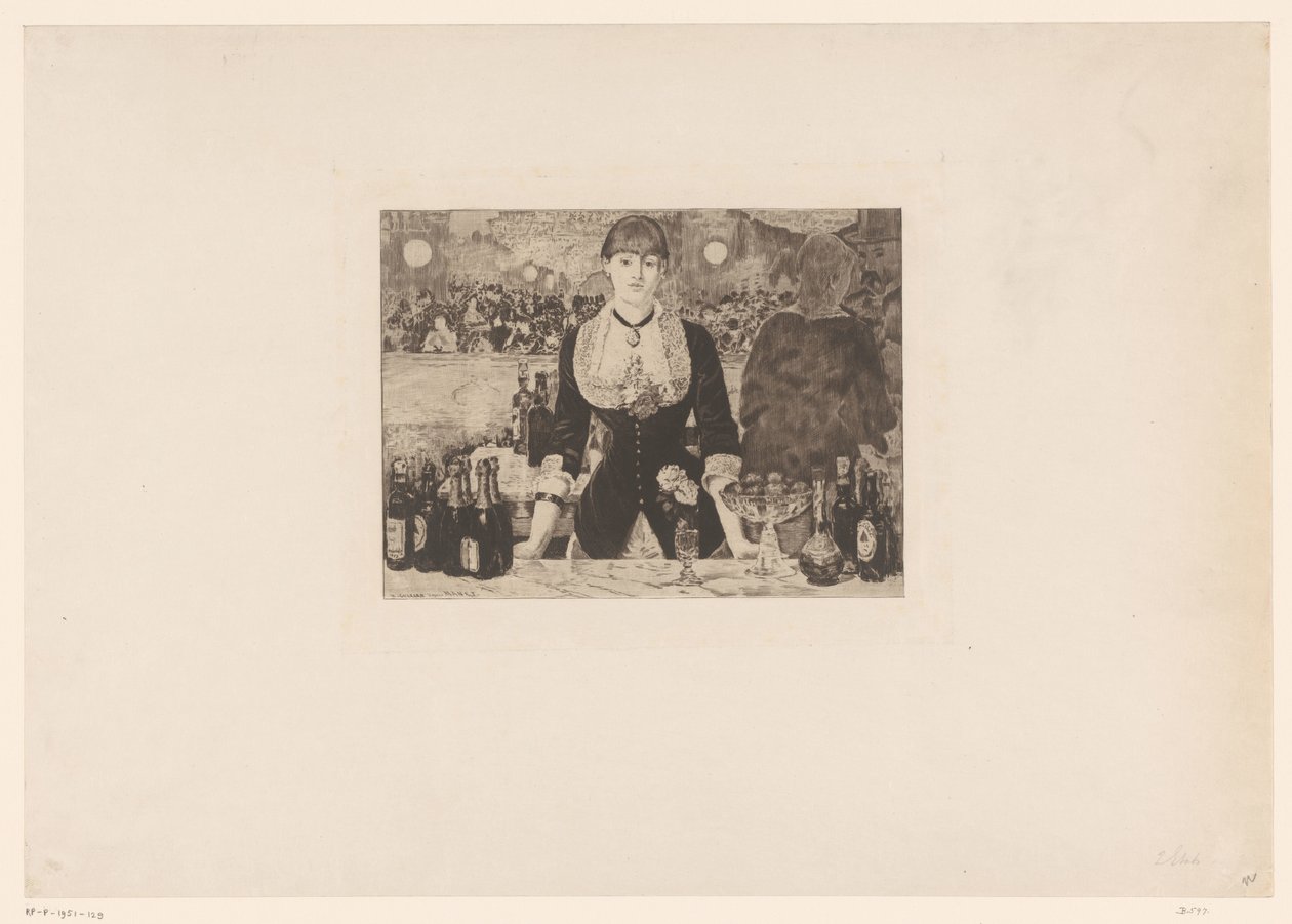 Bar em Folies-Bergère de Henri Charles Guérard