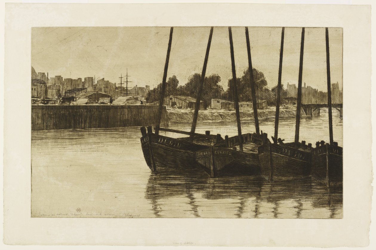 Barcos em Radoub, Dieppe de Henri Charles Guérard
