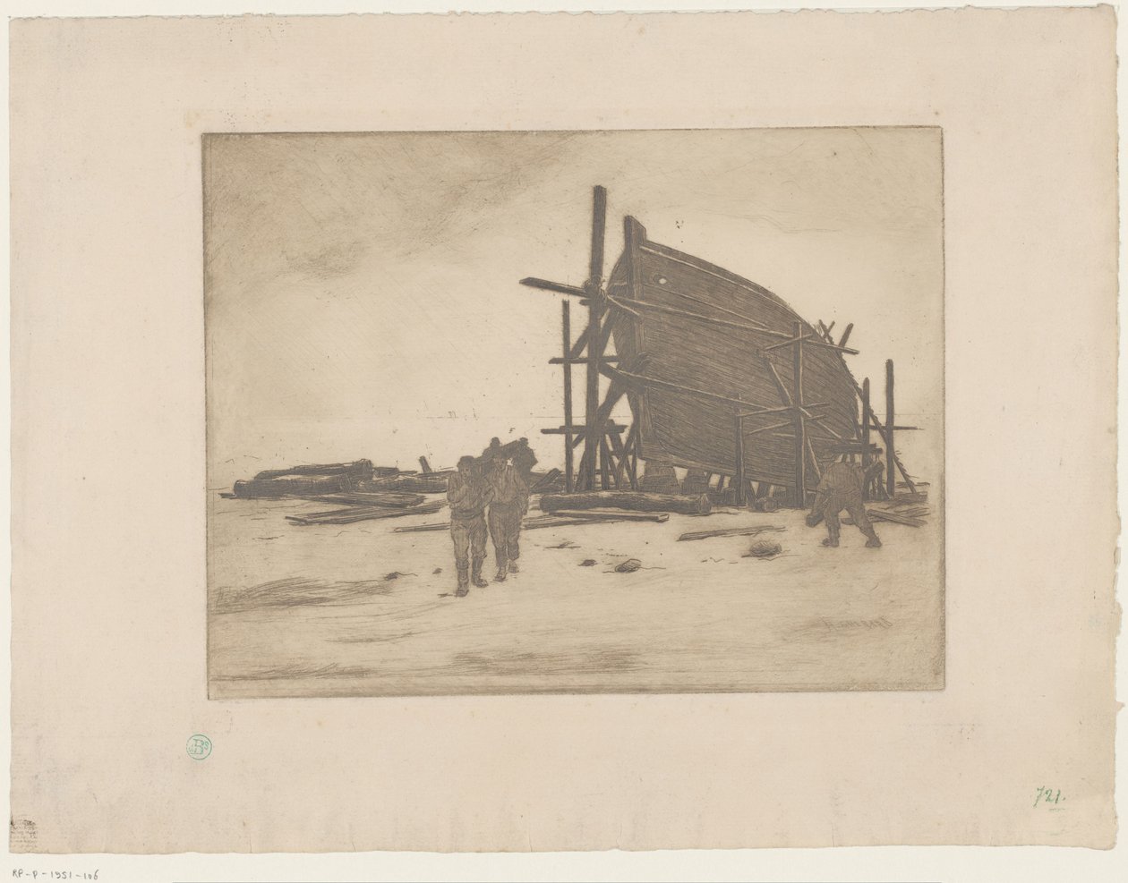 Barco em construção de Henri Charles Guérard