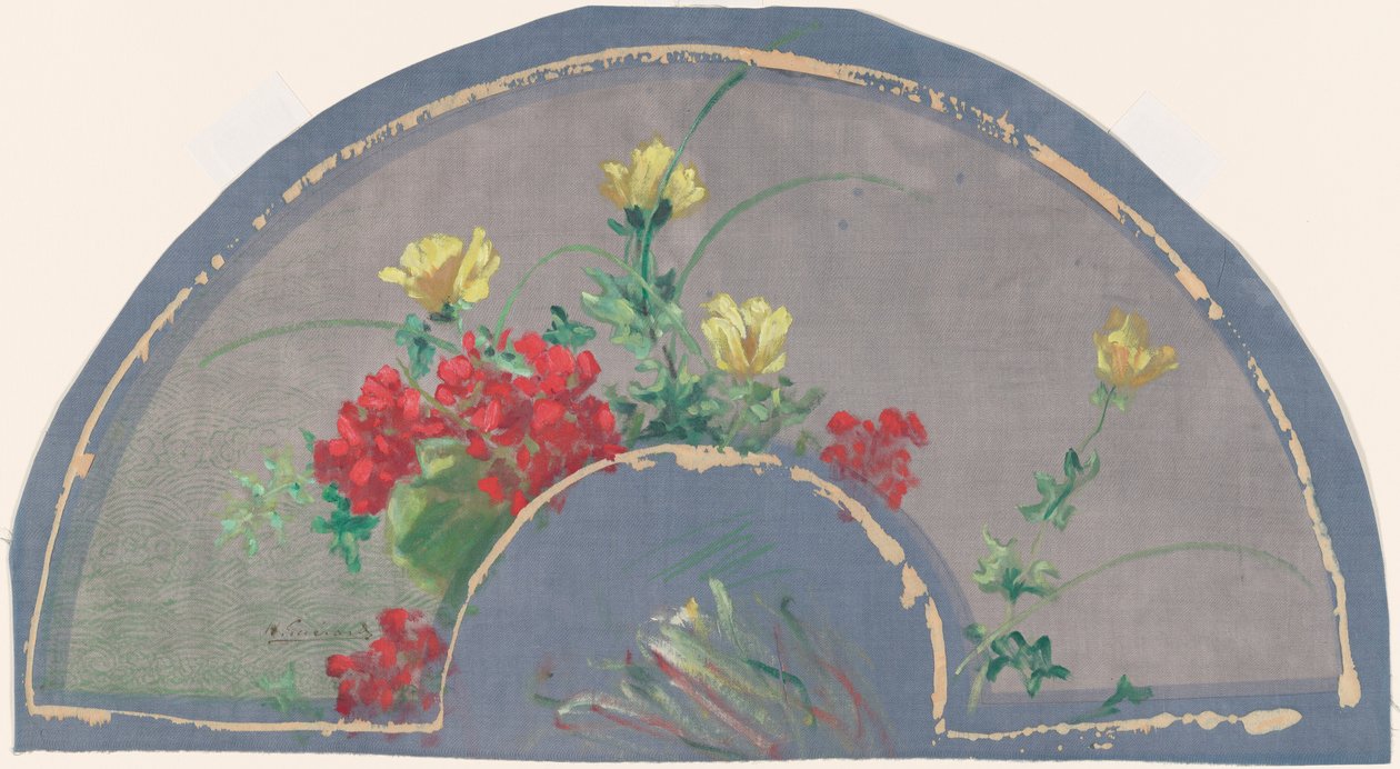Ventilador com papoilas de Henri Charles Guérard