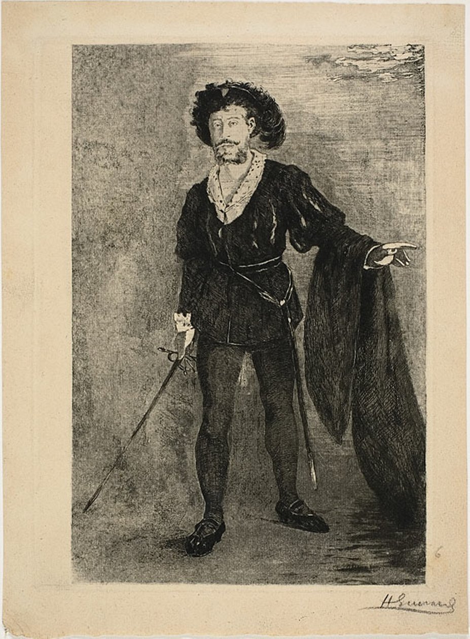 Faure no papel de Hamlet de Henri Charles Guérard