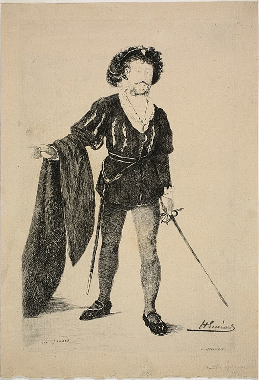Faure no papel de Hamlet de Henri Charles Guérard