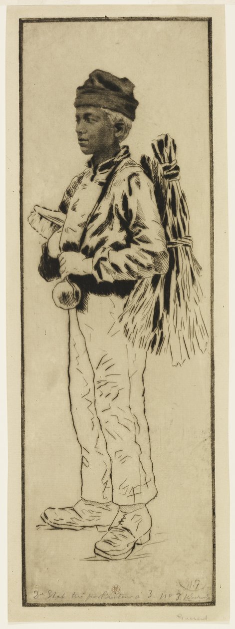 La ramoneur (O Limpador de Chaminés), c.1890 (gravura e ponto de secagem) de Henri Charles Guérard