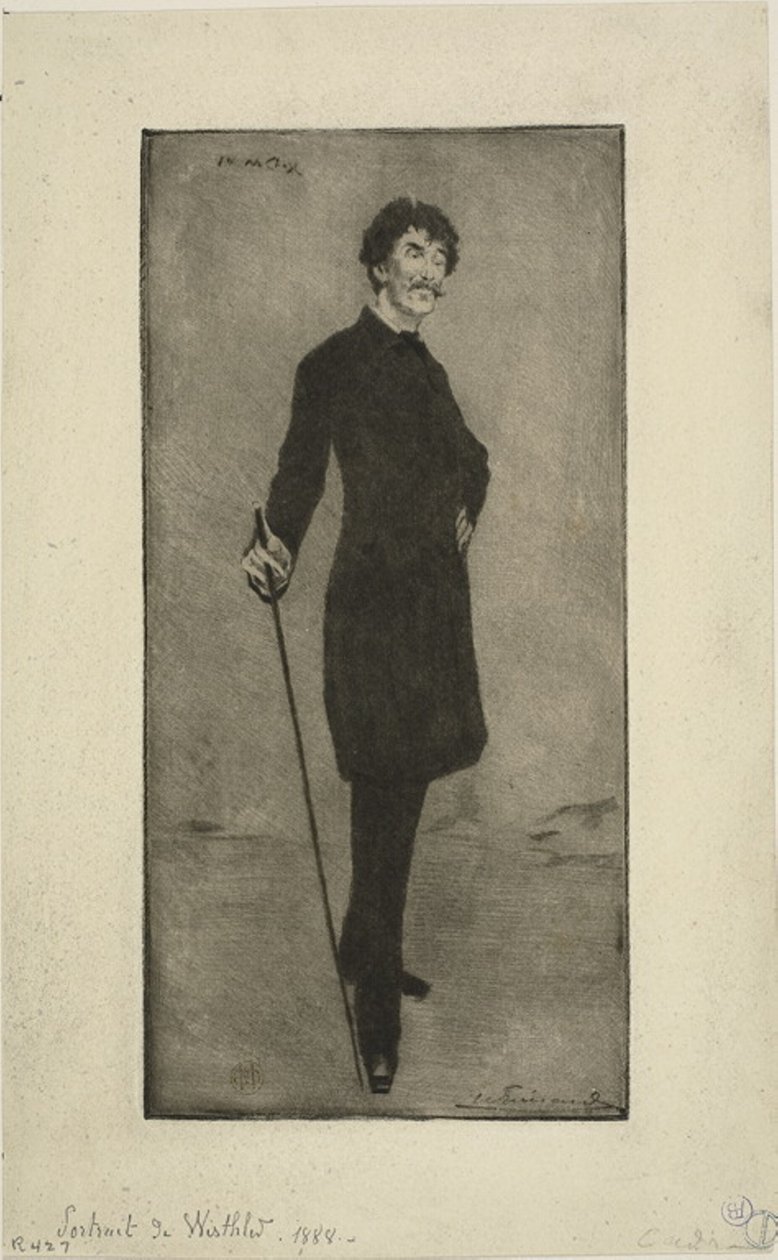 Retrato de Whistler de Henri Charles Guérard