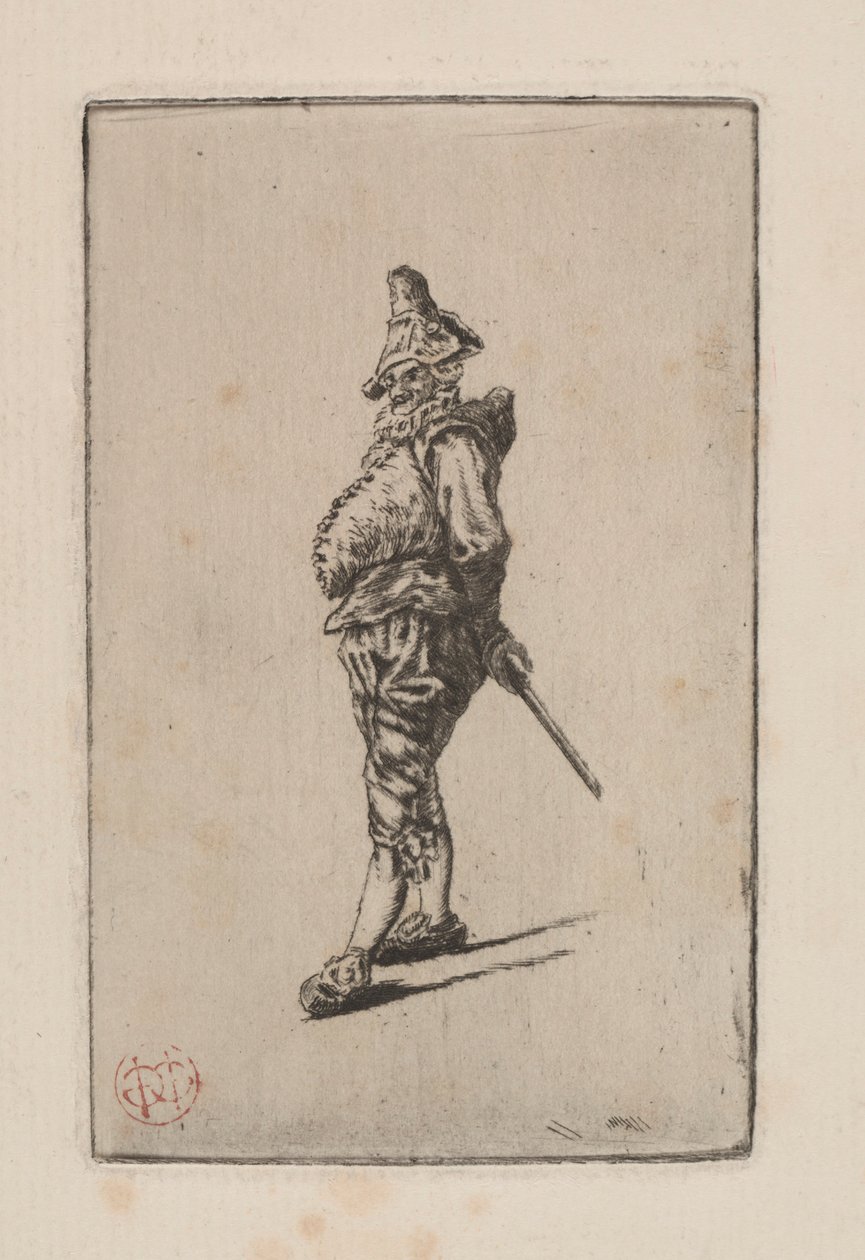 Punchinello, depois de Meissonier, 1876. de Henri Charles Guérard