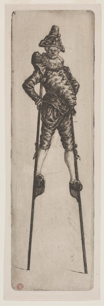 Punchinello on Stilts, c. 1888 de Henri Charles Guérard