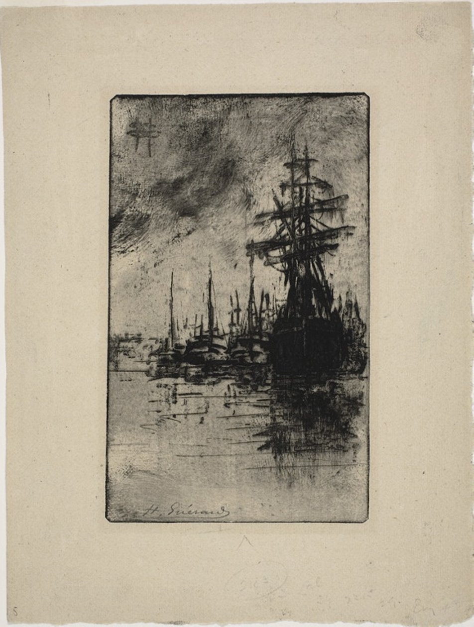 Veleiros na água de Henri Charles Guérard