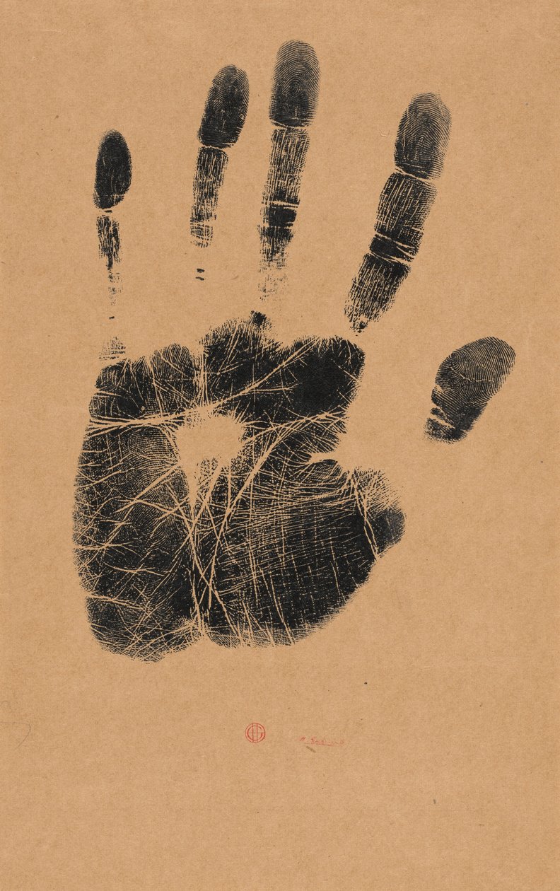 A mão esquerda do artista de Henri Charles Guérard