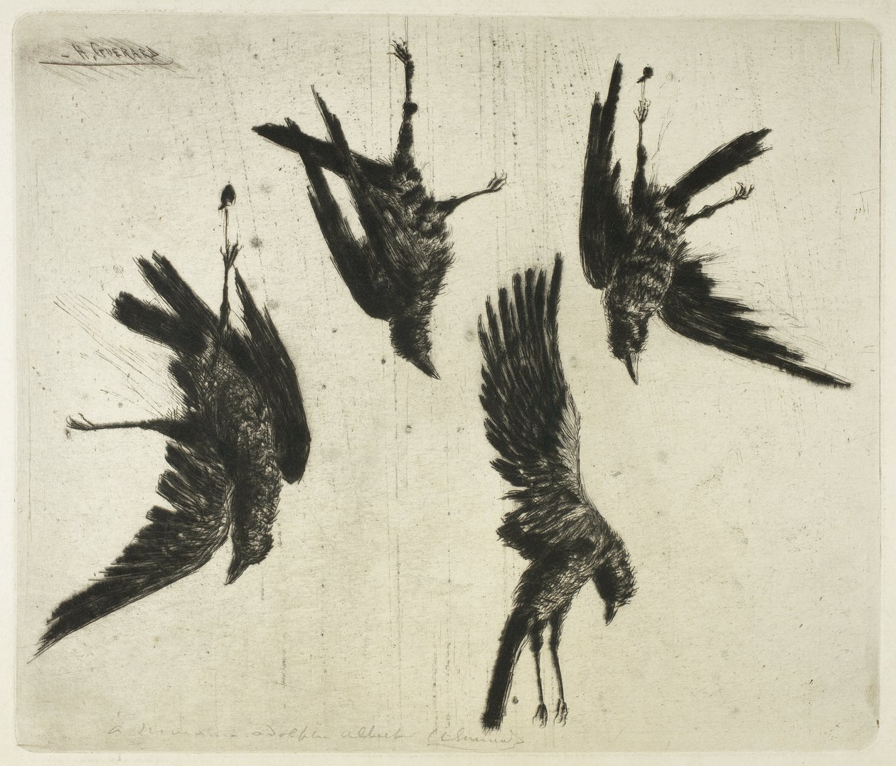 Os quatro corvos mortos de Henri Charles Guérard