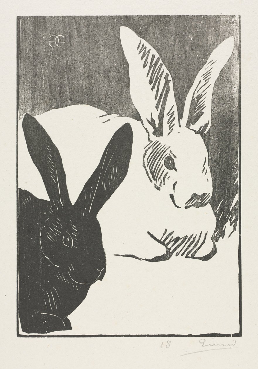 Os coelhos, 1893. de Henri Charles Guérard