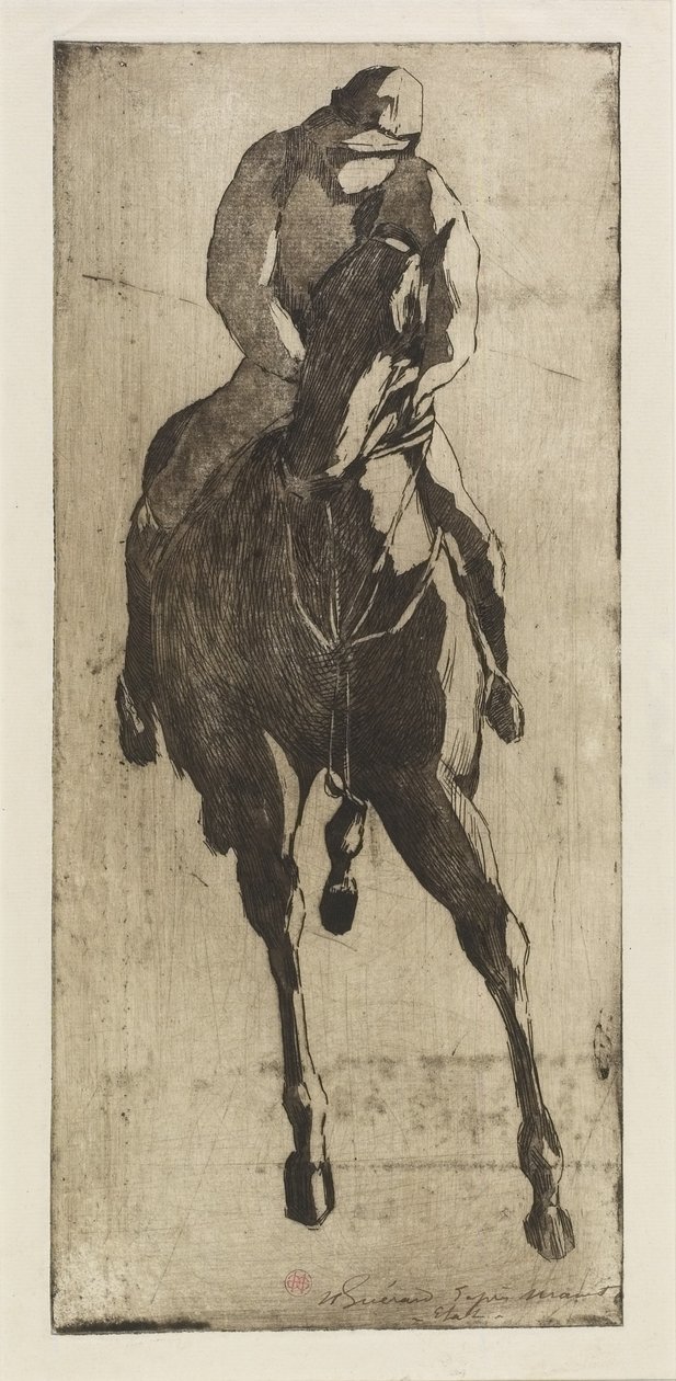 O cavalo de corrida, c.1888 (gravura e aquatinta) de Henri Charles Guérard