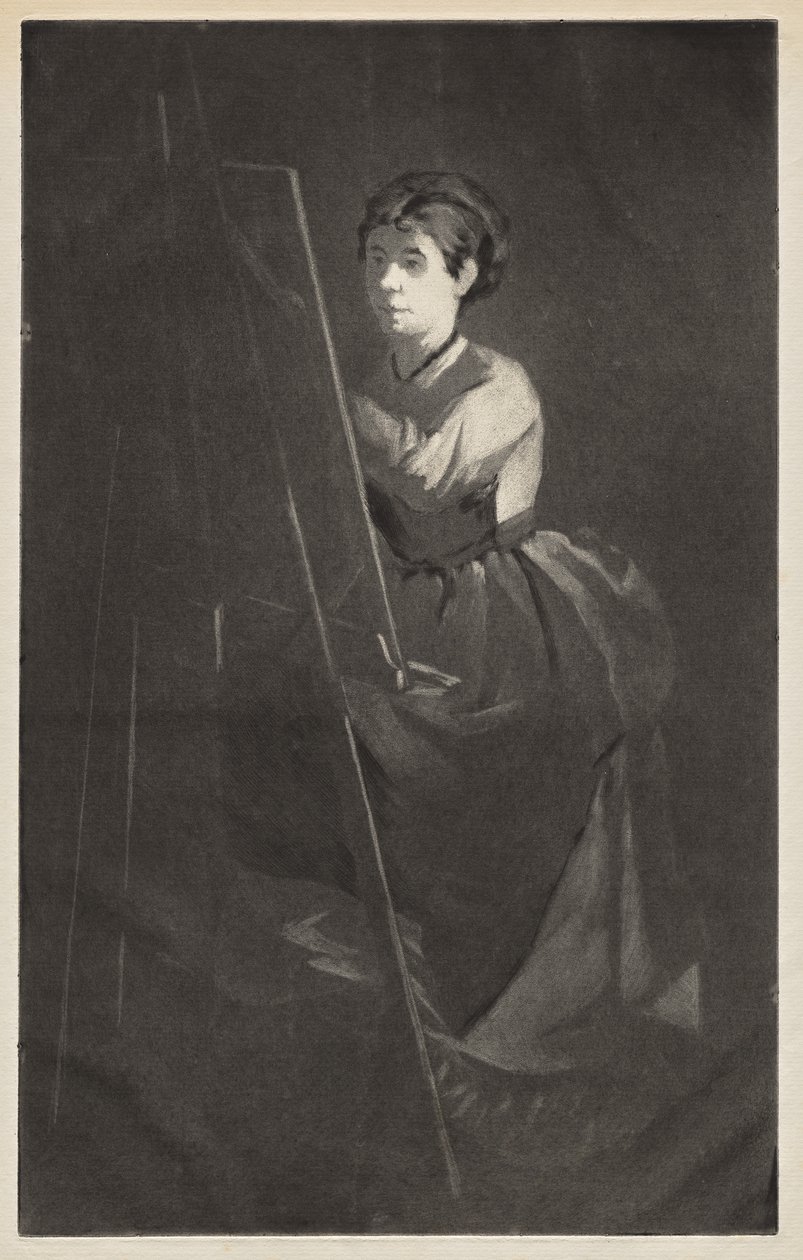 Jovem mulher num cavalete de Henri Charles Guérard