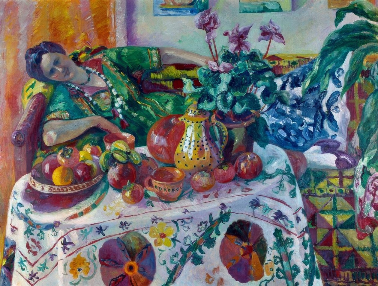 Jeanne deitada em um sofá, ou La petite odalisque de Henri Charles Manguin