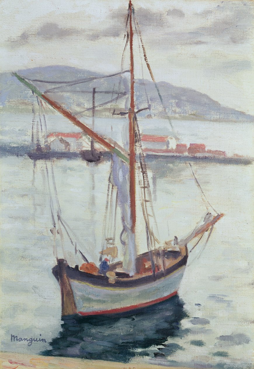 Iates em Saint Tropez (óleo sobre tela) de Henri Charles Manguin