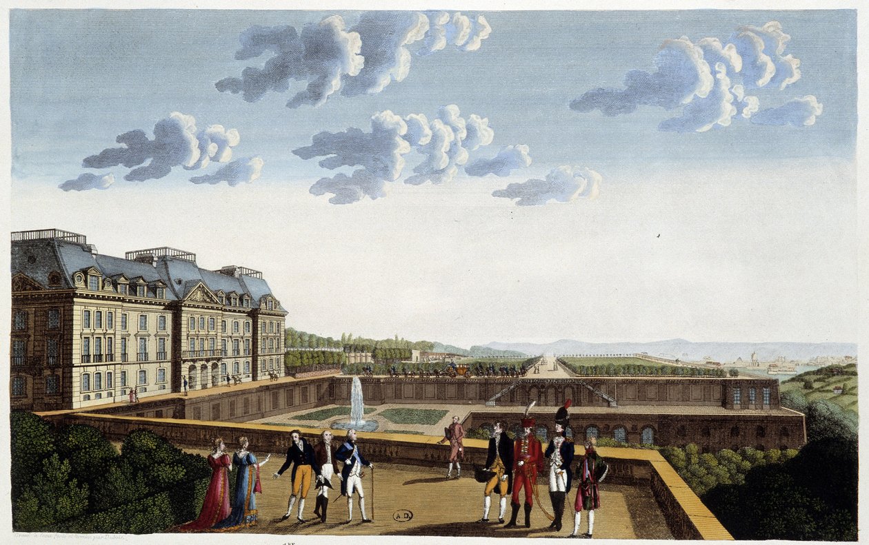 Château de Meudon, cerca de 1820 - em "Vues de Paris" de Courvoisier de Henri Courvoisier Voisin