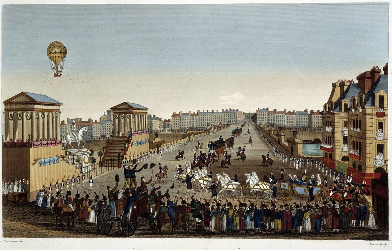 Entrada de Sua Majestade Luís XVIII em Paris de Henri Courvoisier Voisin