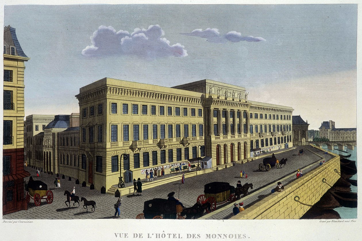 Hôtel des Monnins, por volta de 1820 em "Vues de Paris" de Courvoisier 1827 de Henri Courvoisier Voisin