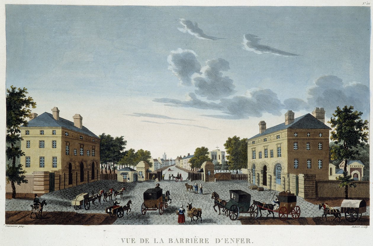 A Barreira do Inferno, por volta de 1820 - em "Vues de Paris" de Courvoisier de Henri Courvoisier Voisin