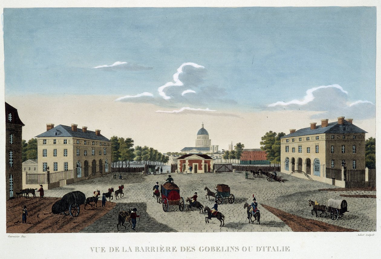 A barreira dos Gobelins ou da Itália, cerca de 1820 - em "Vues de Paris" de Courvoisier de Henri Courvoisier Voisin
