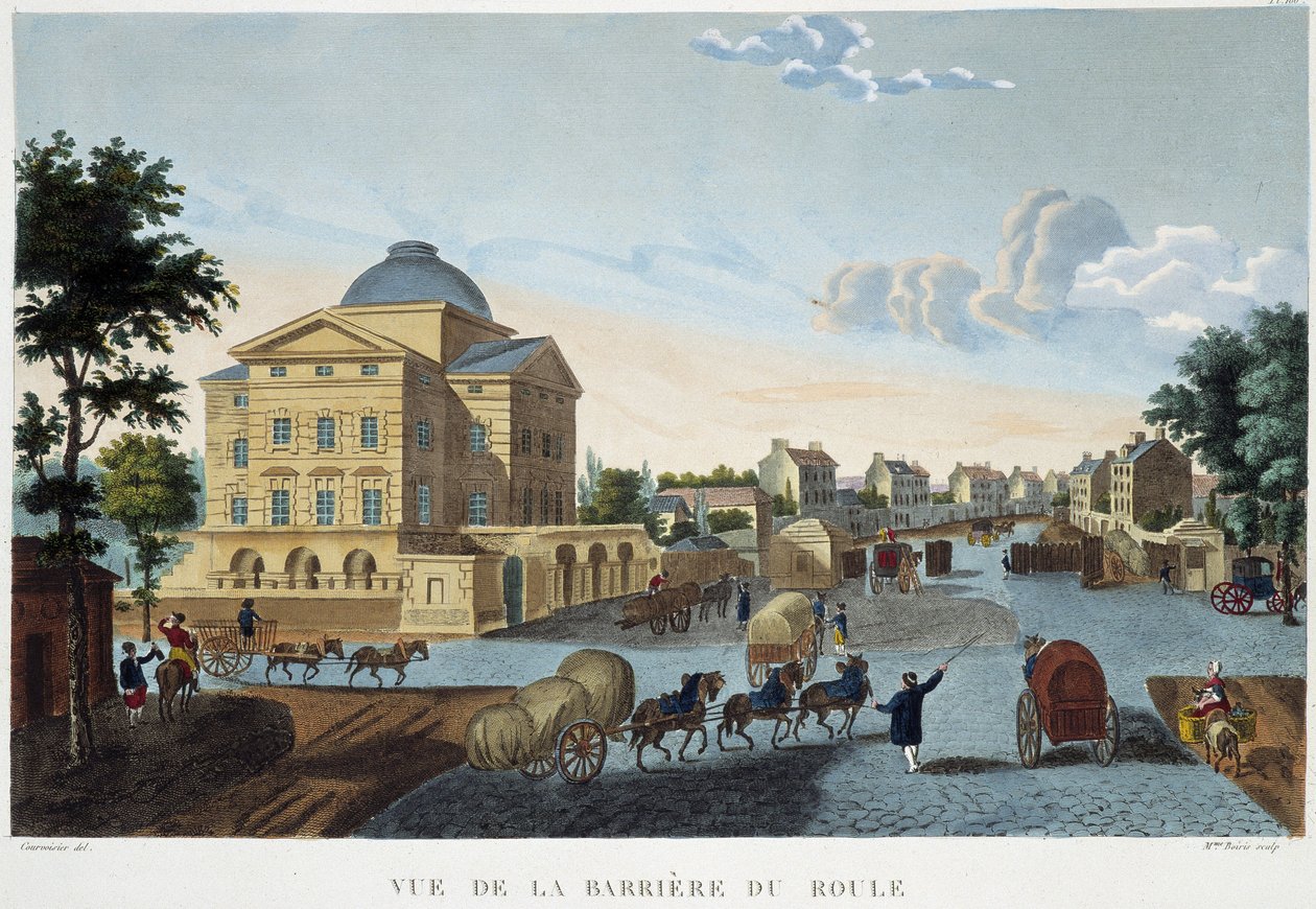 The Barrier du Roule, ca. 1820 - em "Vues de Paris" de Courvoisier de Henri Courvoisier Voisin
