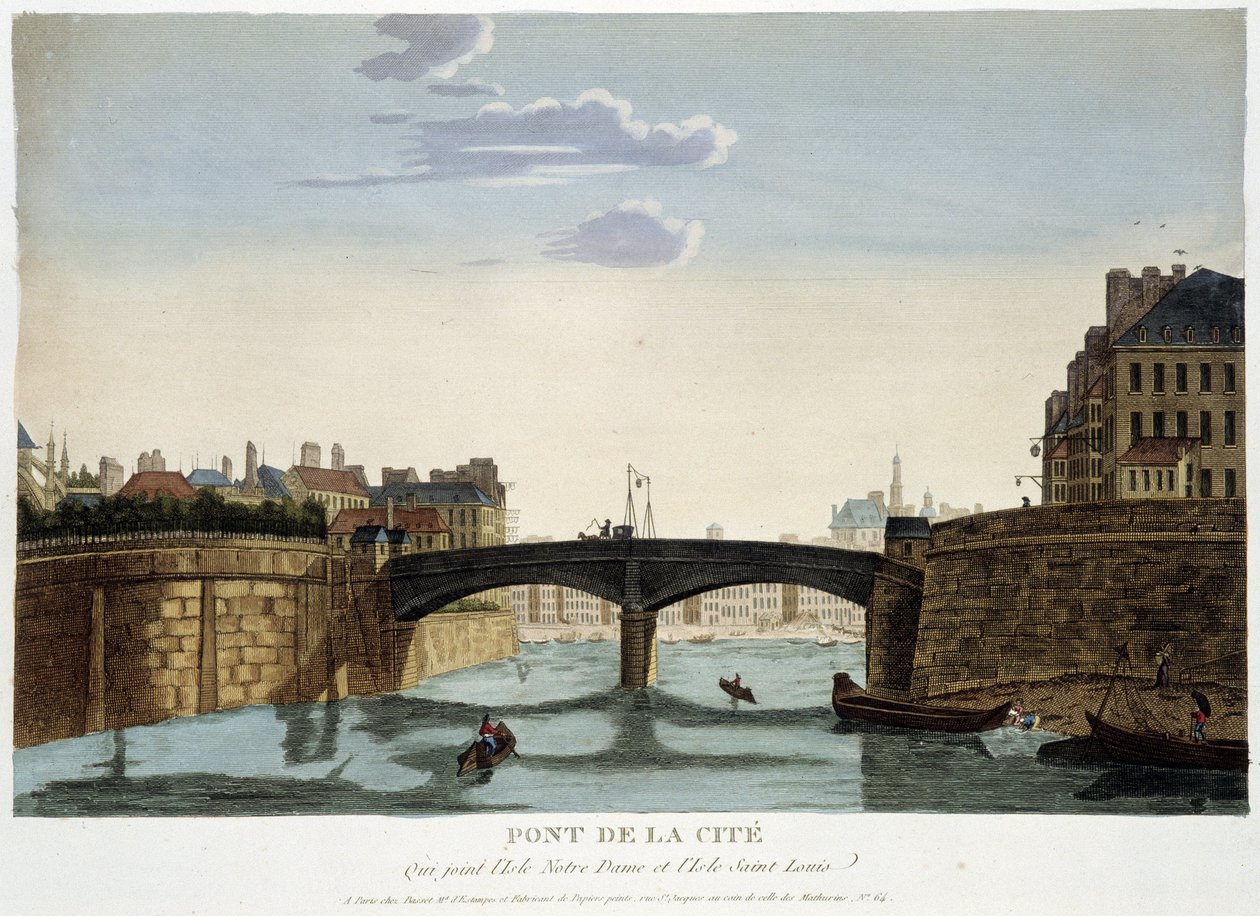 A Pont de la Cité - em "Views of Paris" de Courvoisier de Henri Courvoisier Voisin
