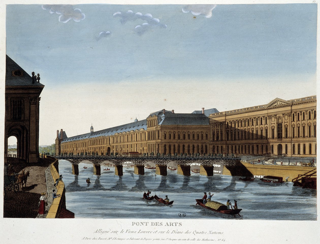 A Pont des Arts e o antigo Louvre - em "Paris by Courvoisier de Henri Courvoisier Voisin
