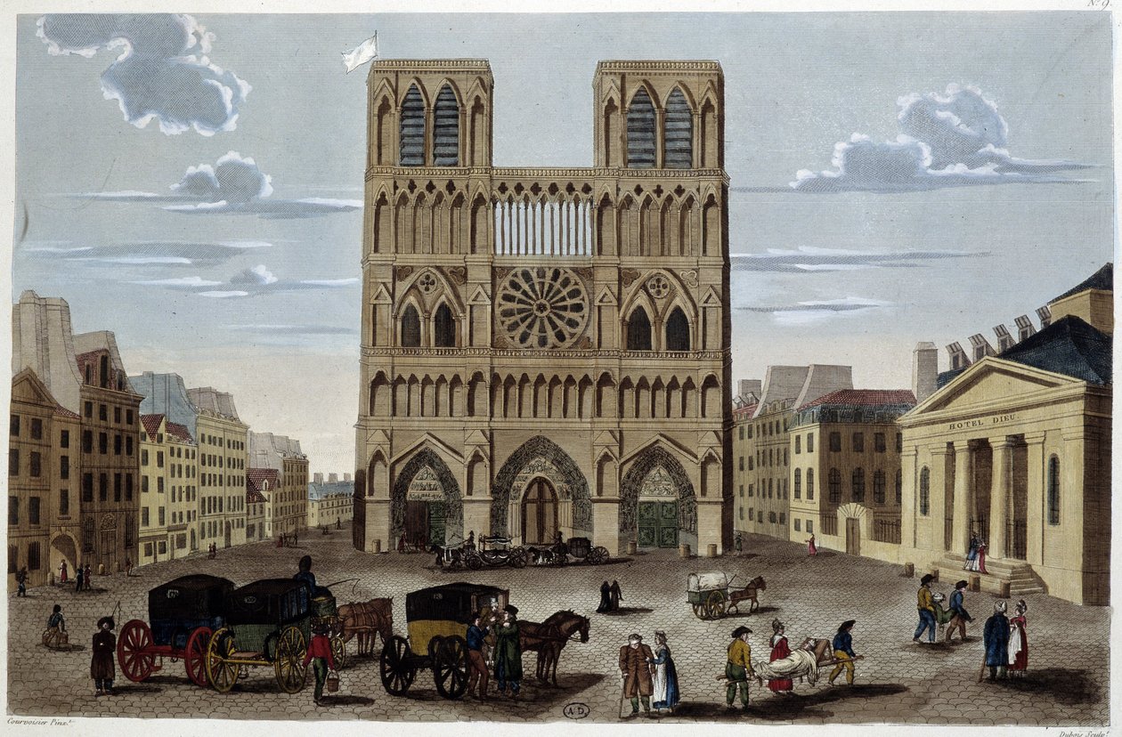 A praça de Notre Dame - em "Vues de Paris" de Courvoisier de Henri Courvoisier Voisin