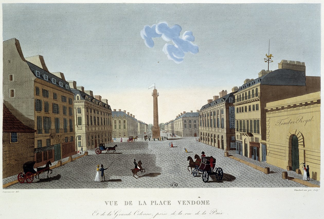 Place Vendôme, vista da Rue de la Paix - Paris por Courvoisier de Henri Courvoisier Voisin