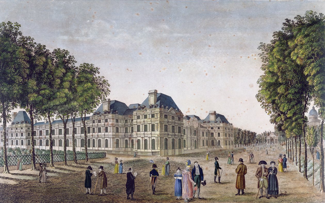 O Palácio de Luxemburgo, c.1815-20 (gravura de cor) de Henri Courvoisier Voisin