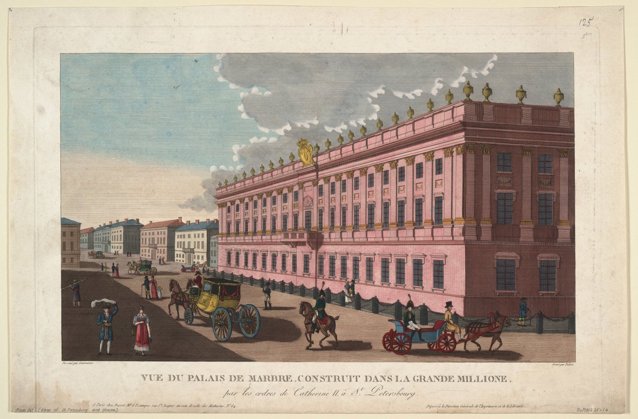 O Palácio de Mármore em São Petersburgo, c. 1811 de Henri Courvoisier Voisin