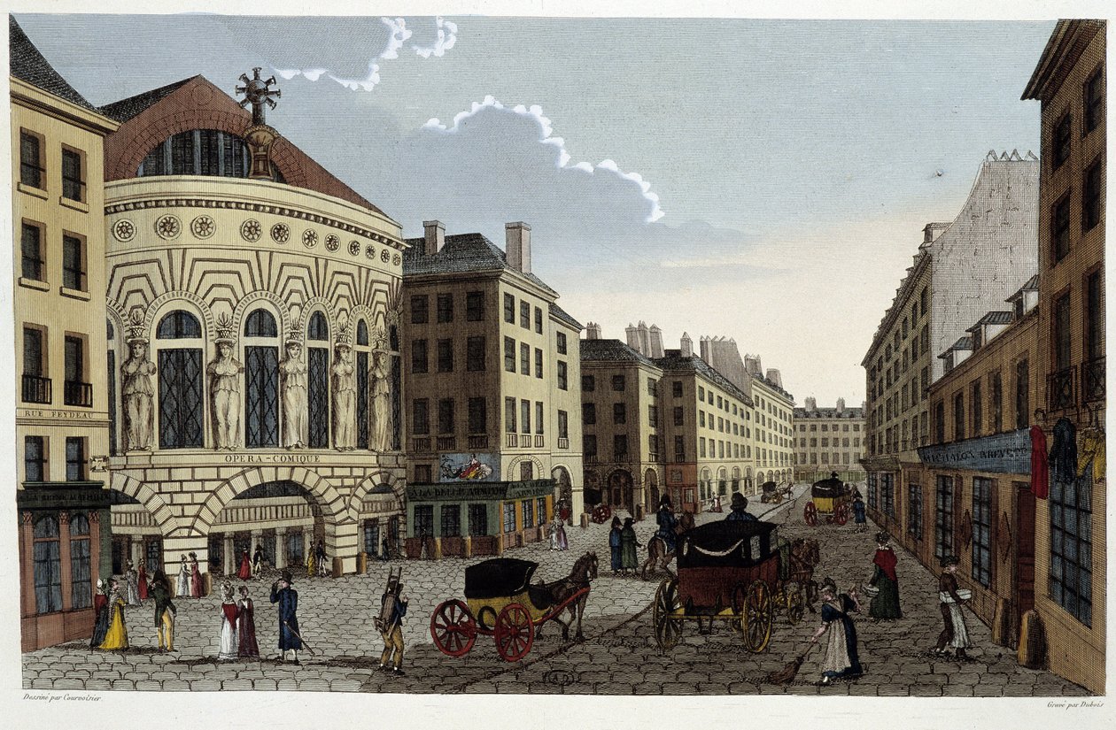 Teatro da Ópera Comique, cerca de 1820 em "Vues de Paris" de Courvoisier 1827 de Henri Courvoisier Voisin