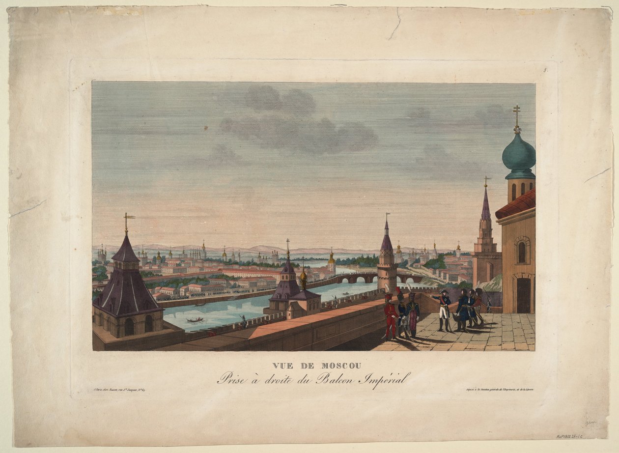 Vista de Moscou, tirada da varanda do Palácio Imperial, 1812 de Henri Courvoisier Voisin